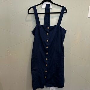 Loft strapped button pocket dress